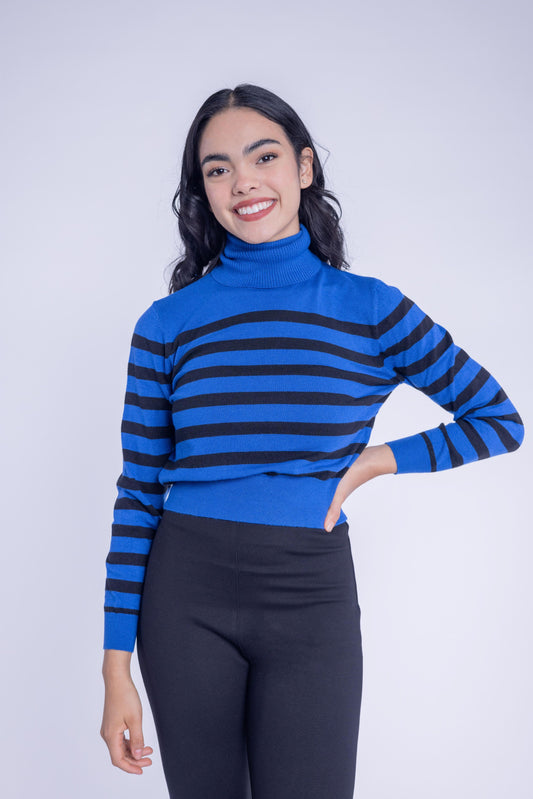 Suéter tipo blusa con rayas