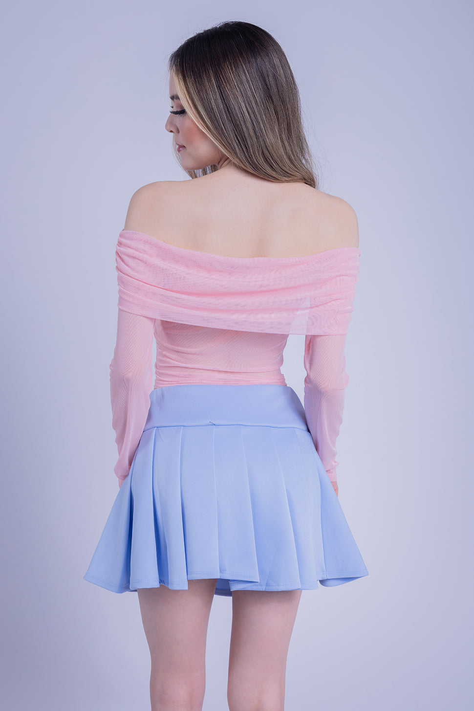 Crop top rosa mesh