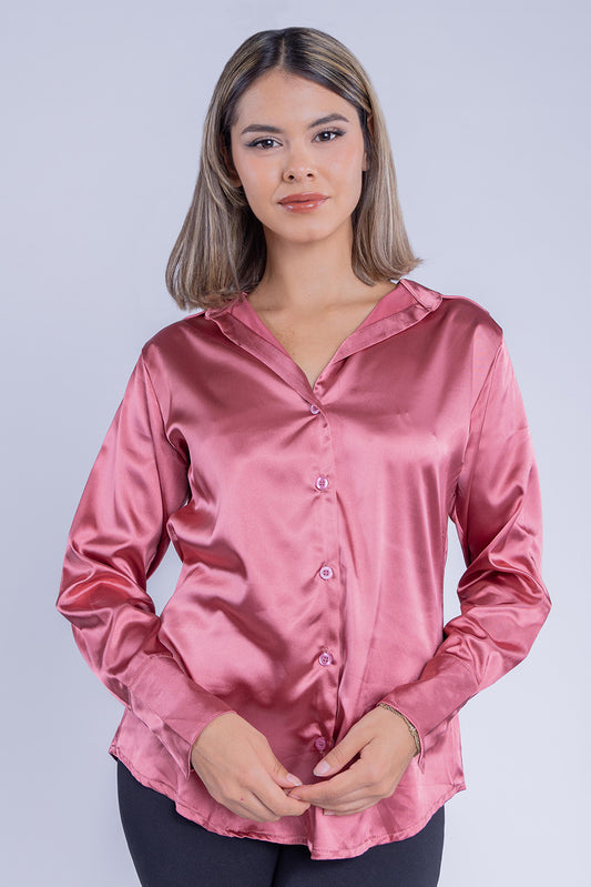 Blusa satinada rosa