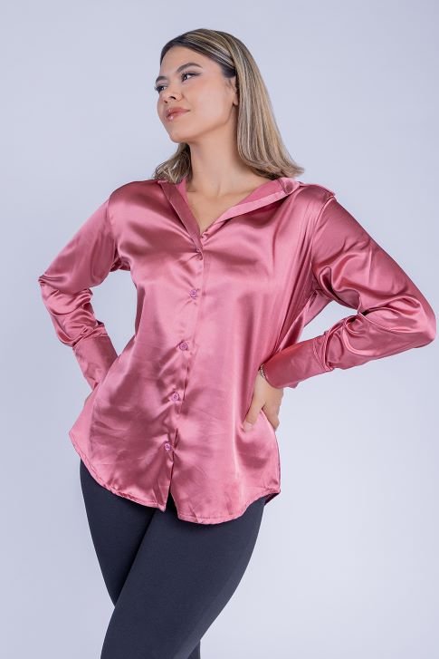 Blusa satinada rosa