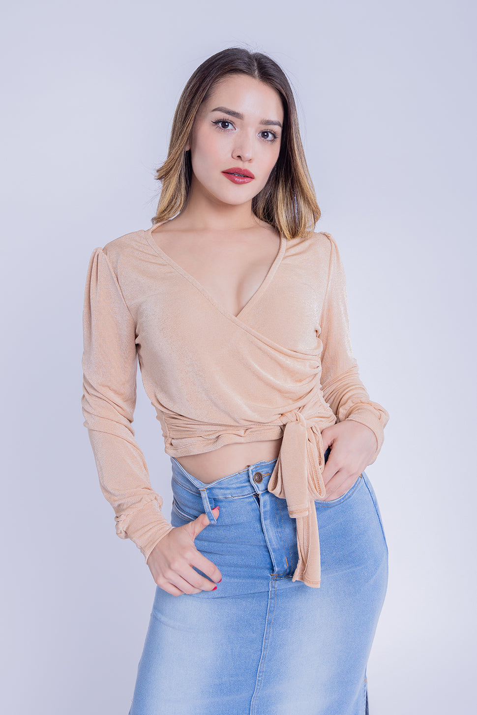 Crop top metalico