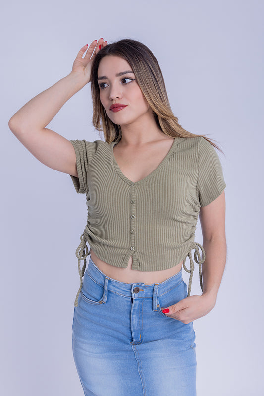 Crop top verde militar