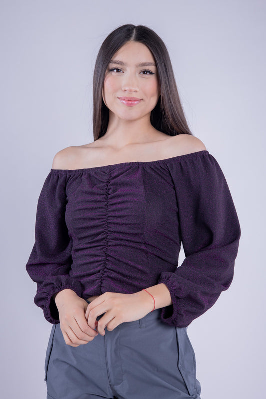 Crop top morado