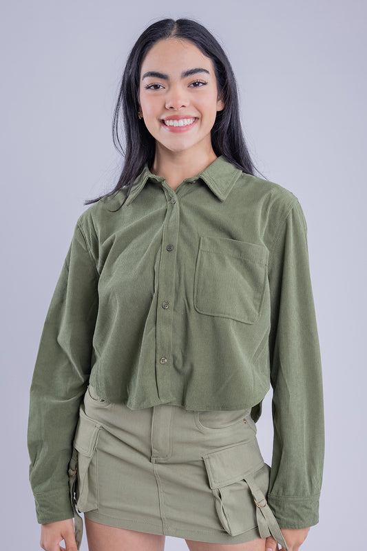 Blusa verde de franela