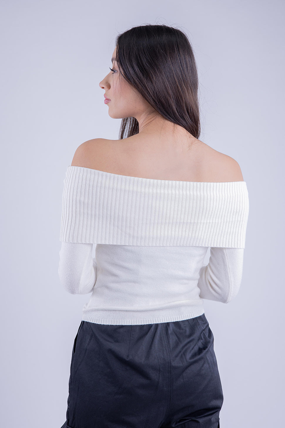 Blusa  blanco acanalado