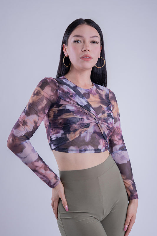 Crop top cruzado tie-dye