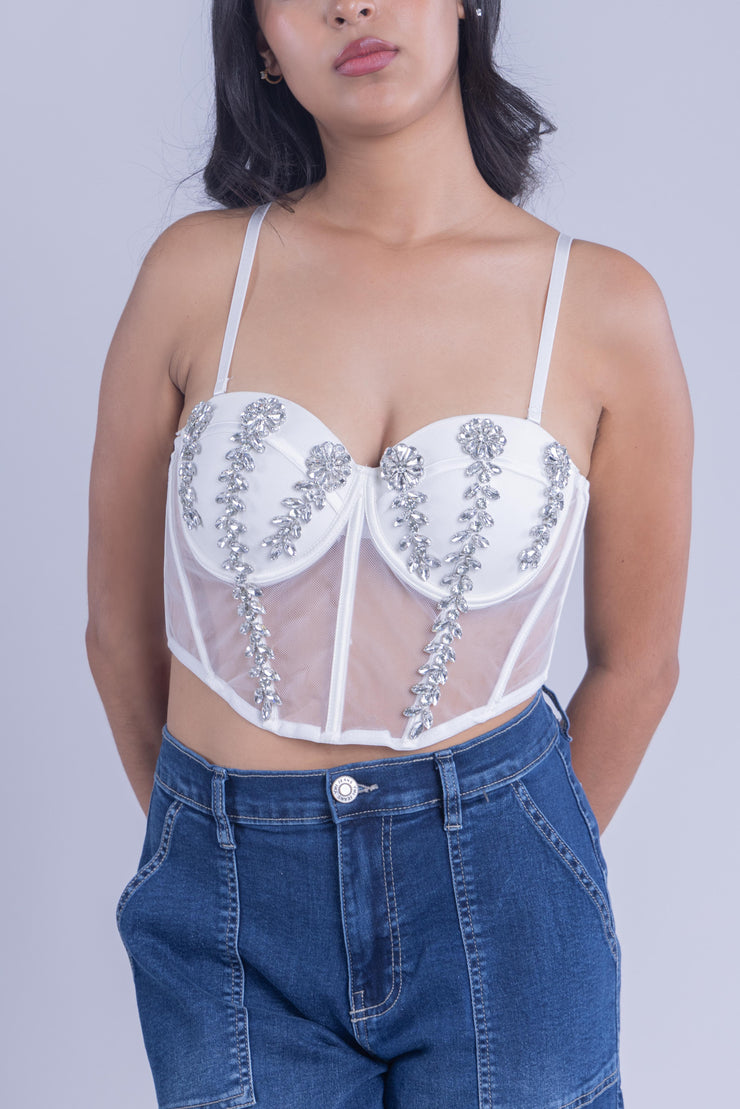 Bralette de gasa con pedrería