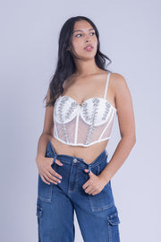 Bralette de gasa con pedrería