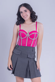 Bralette de gasa con pedrería