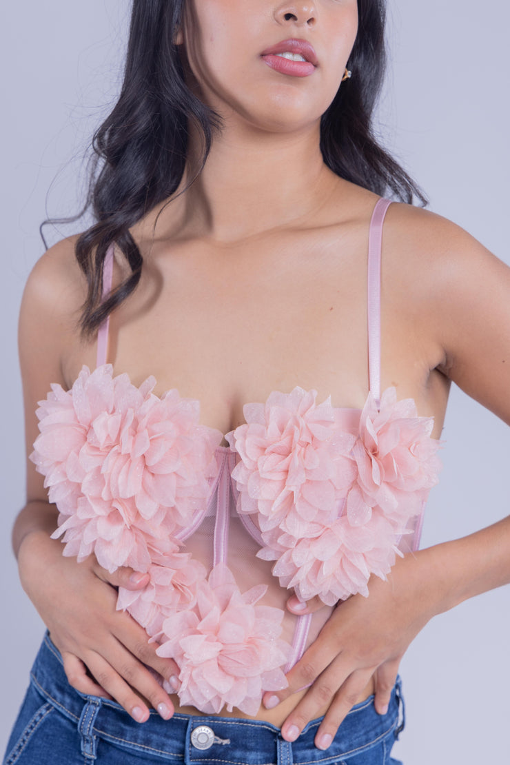 Bralette de gasa con flores