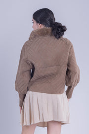 Chamarra oversize con cuello de peluche