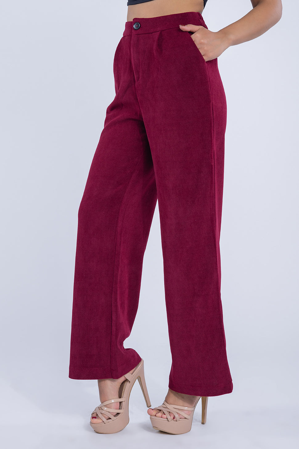 Pantalon guinda de pana