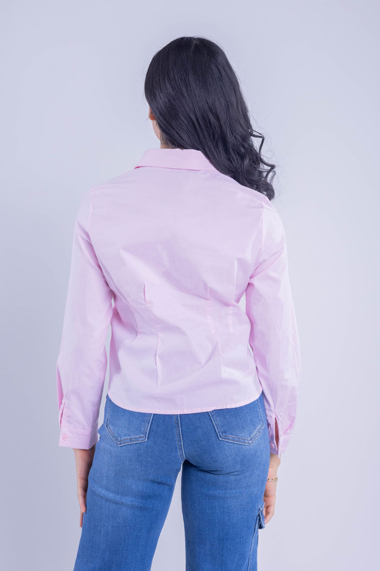 Blusa tipo camisa con pedrería