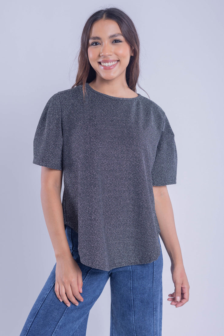 Blusa oversize metálica