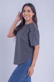 Blusa oversize metálica