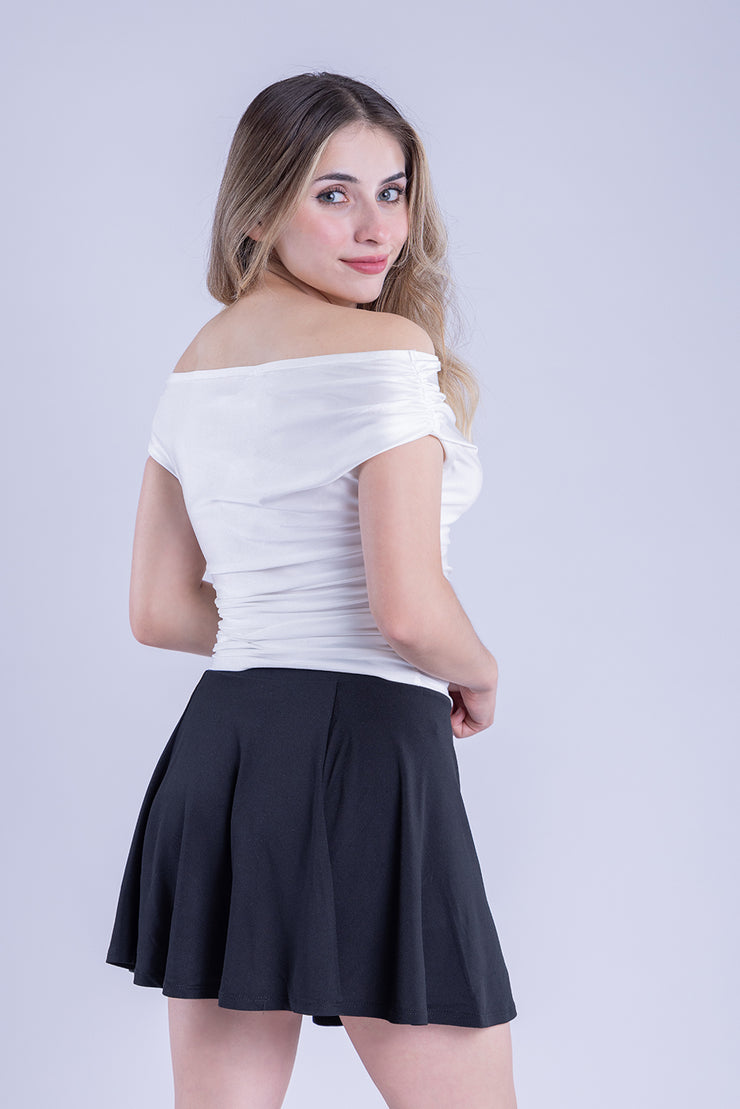 Blusa satinada blanca