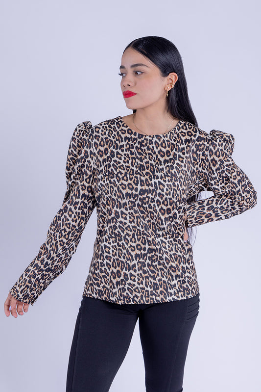 Blusa tipo animal print