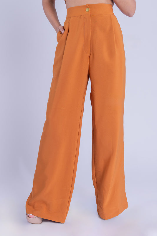 Pantalon naranja con pinzas