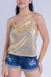 Blusa metálica de tirantes