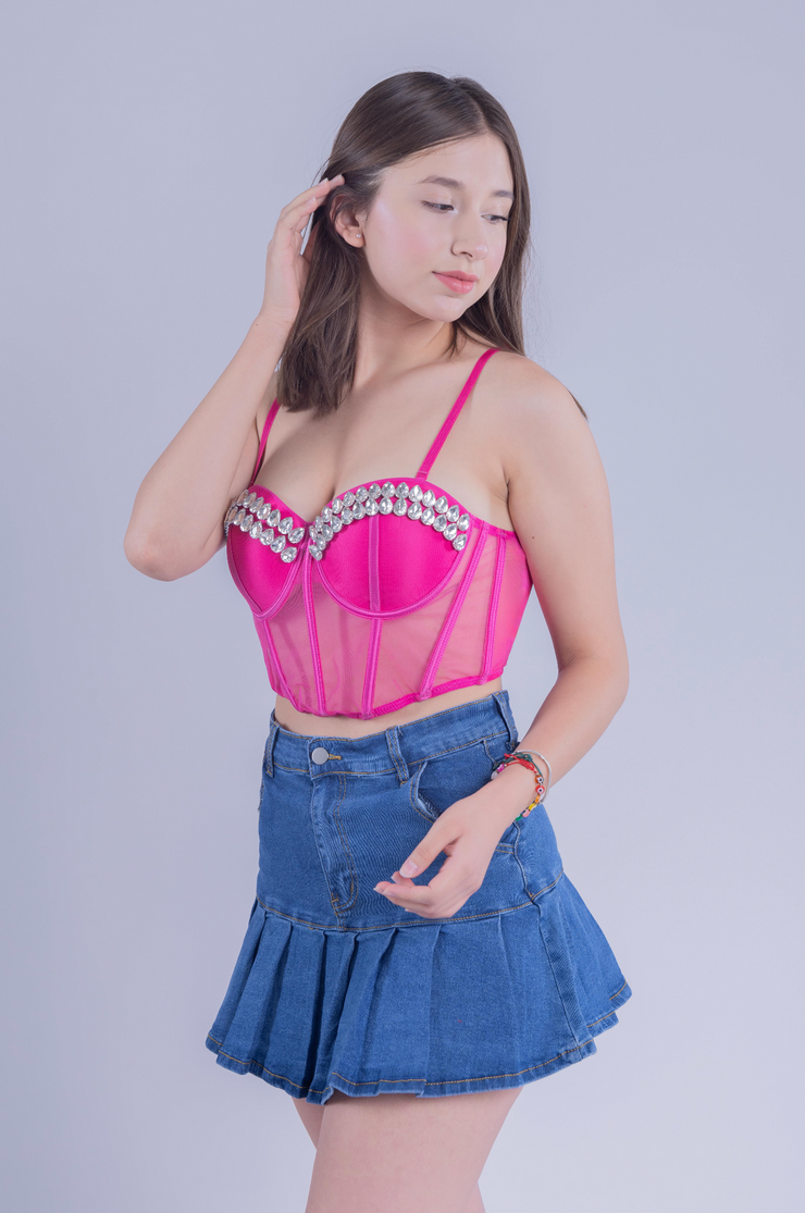 Bralette de gasa con piedras