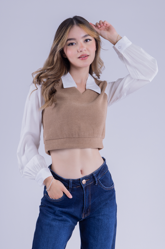 Crop top con chaleco