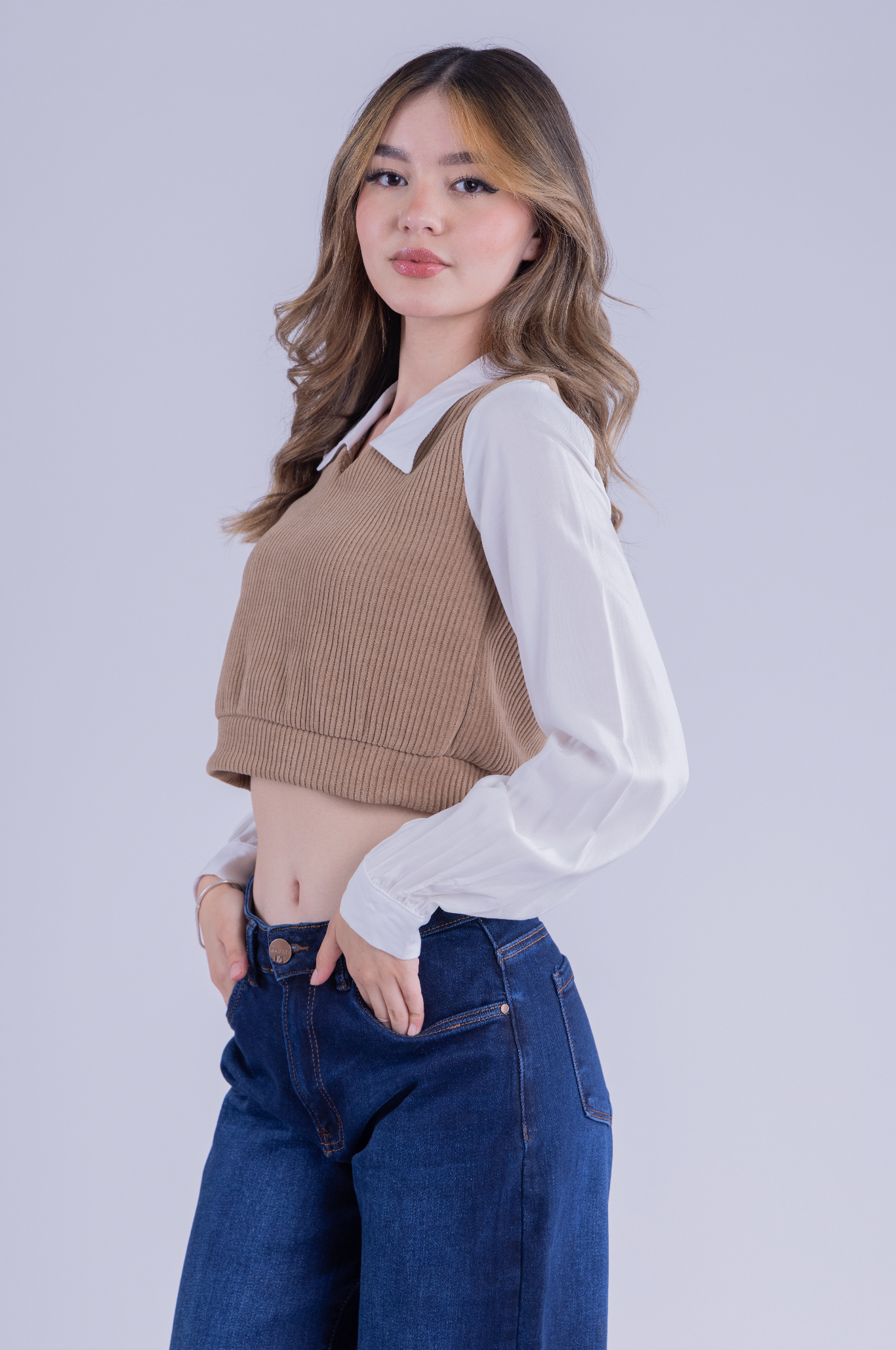 Crop top con chaleco